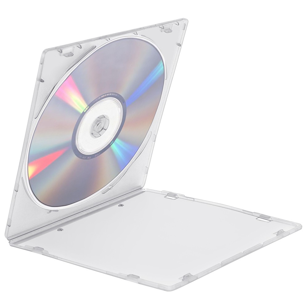 50-200 x Standard Single Clear CD Jewel Case Slim DVD Disk Organizer Holder Tray