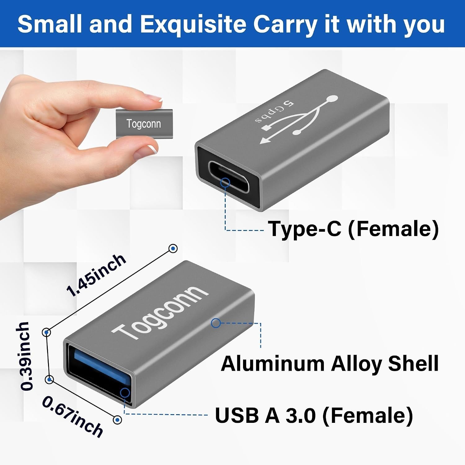 USB to USB C Adapter 2-Pack – Fast Data Sync & Charging Solution
