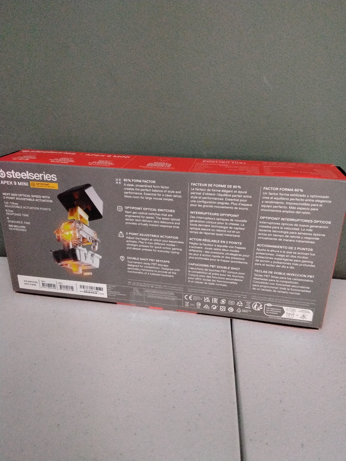 SteelSeries Apex 9 Mini HotSwap Optical Mini Keyboard 60% Compact New & Sealed!