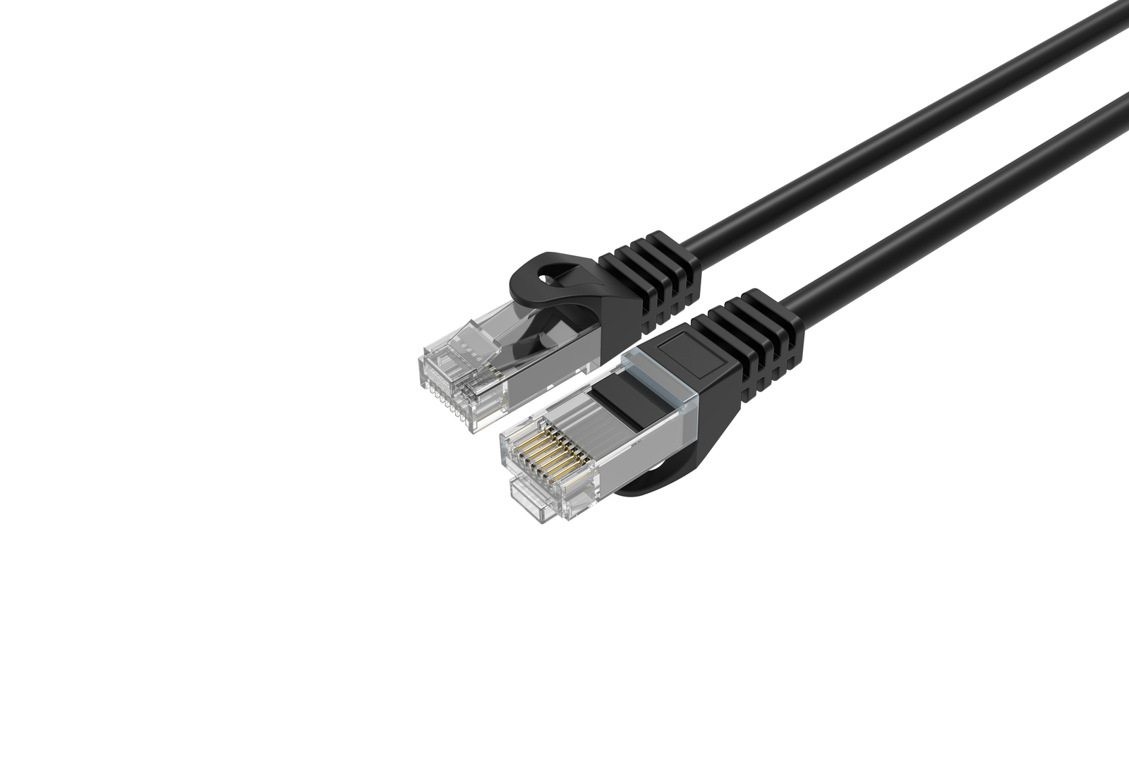 CAT6 Slim Ethernet Patch Cable Black 28AWG 2FT 25 PACK