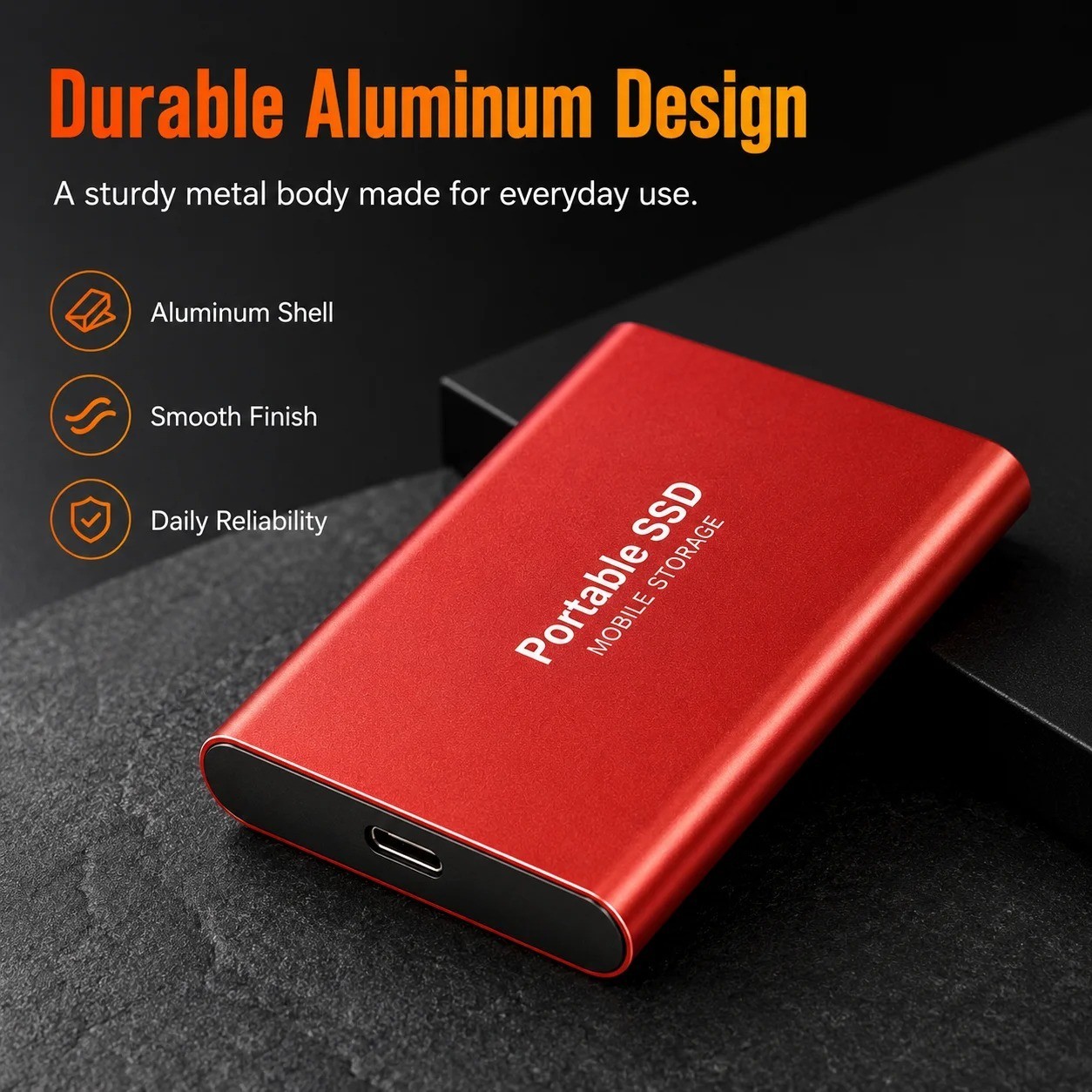 4TB External Hard Drive Quiet Operation Mobile Storage Type-C – Free Shipping US