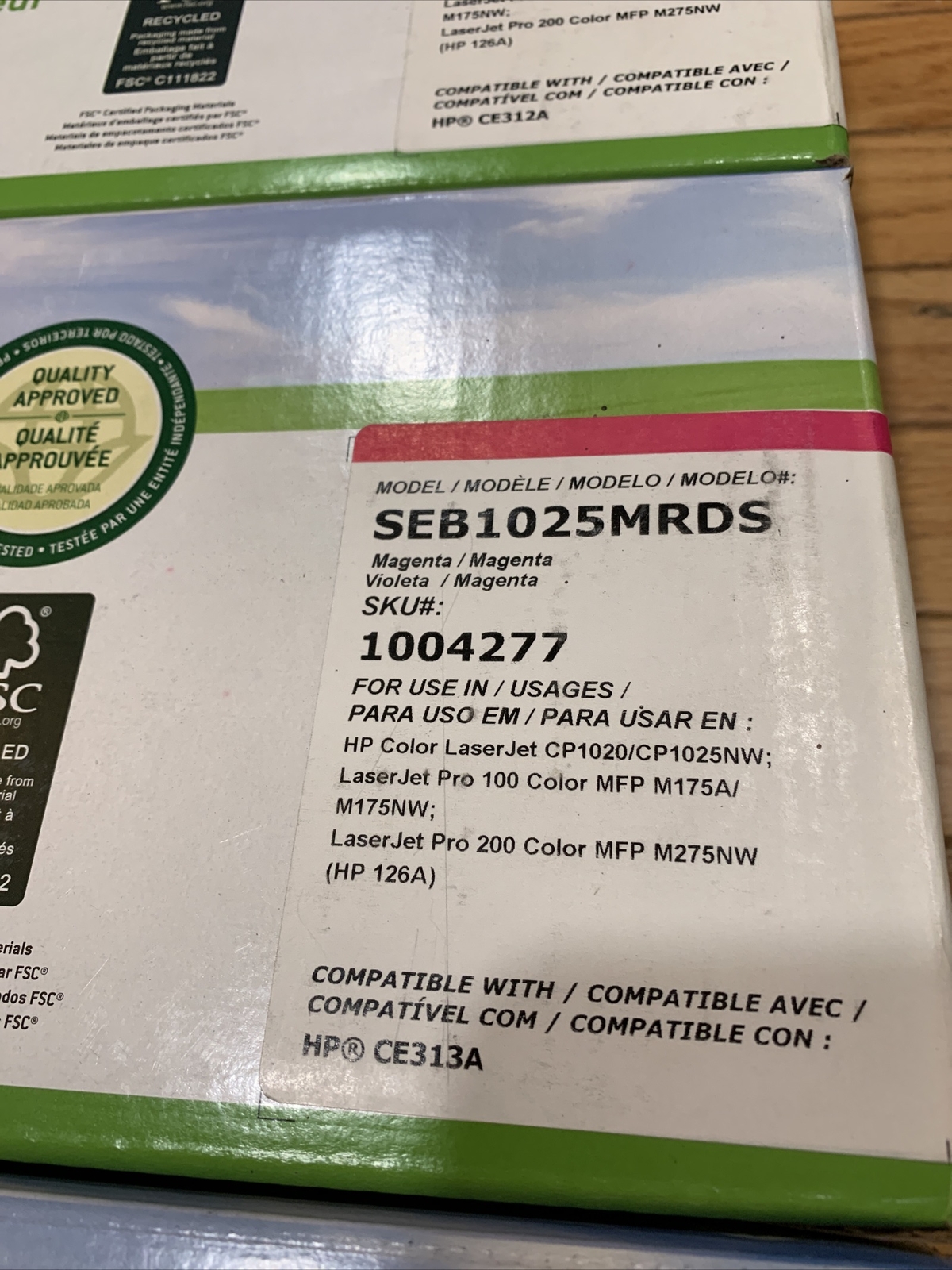 (3) HP CE312A CE313A CE314A Tri Color Toner Cartridges 126A Set NEW NIB Staples