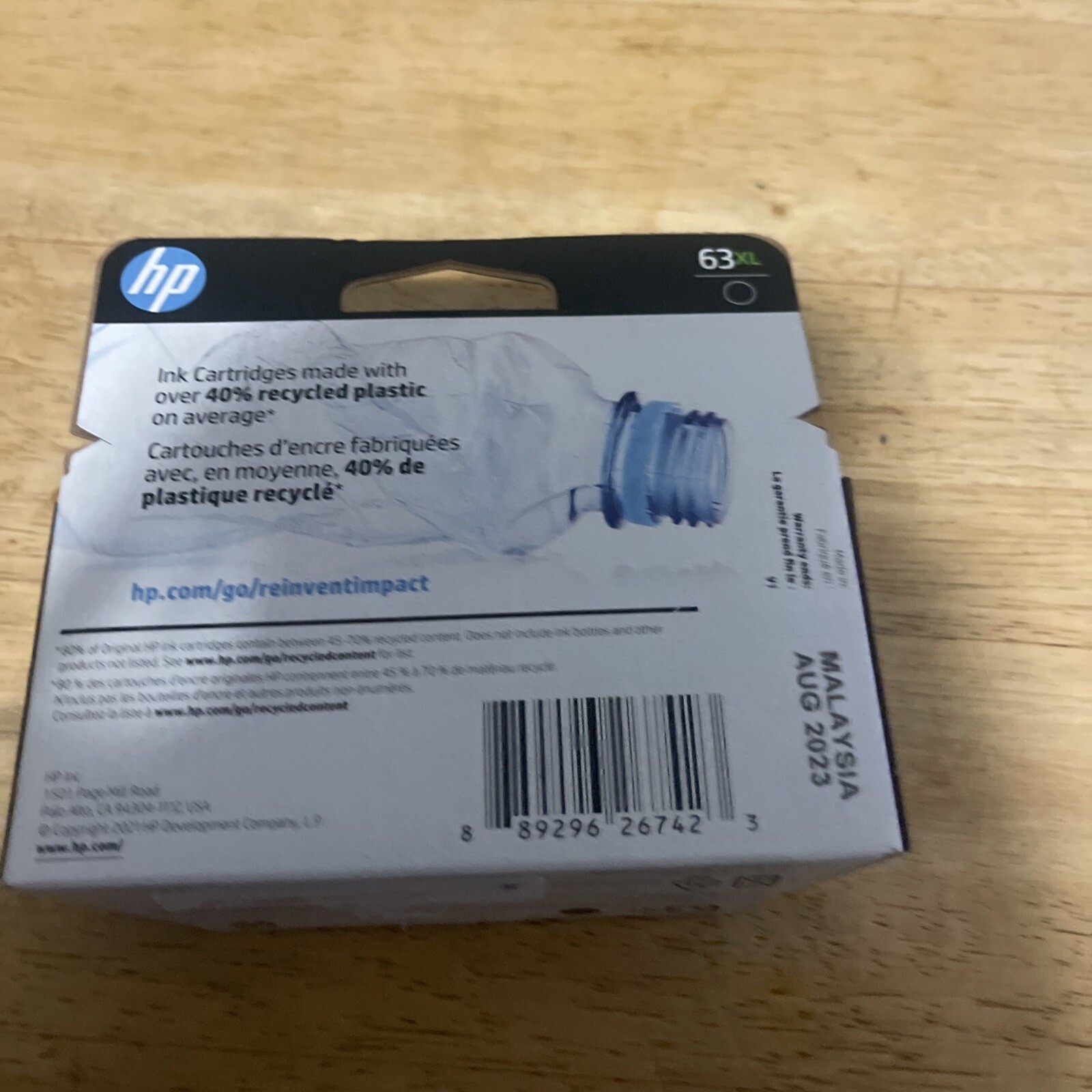 HP 63XL Black GENUINE Ink Cartridge in RETAIL BOX 63 XL War 08-2023 OEM