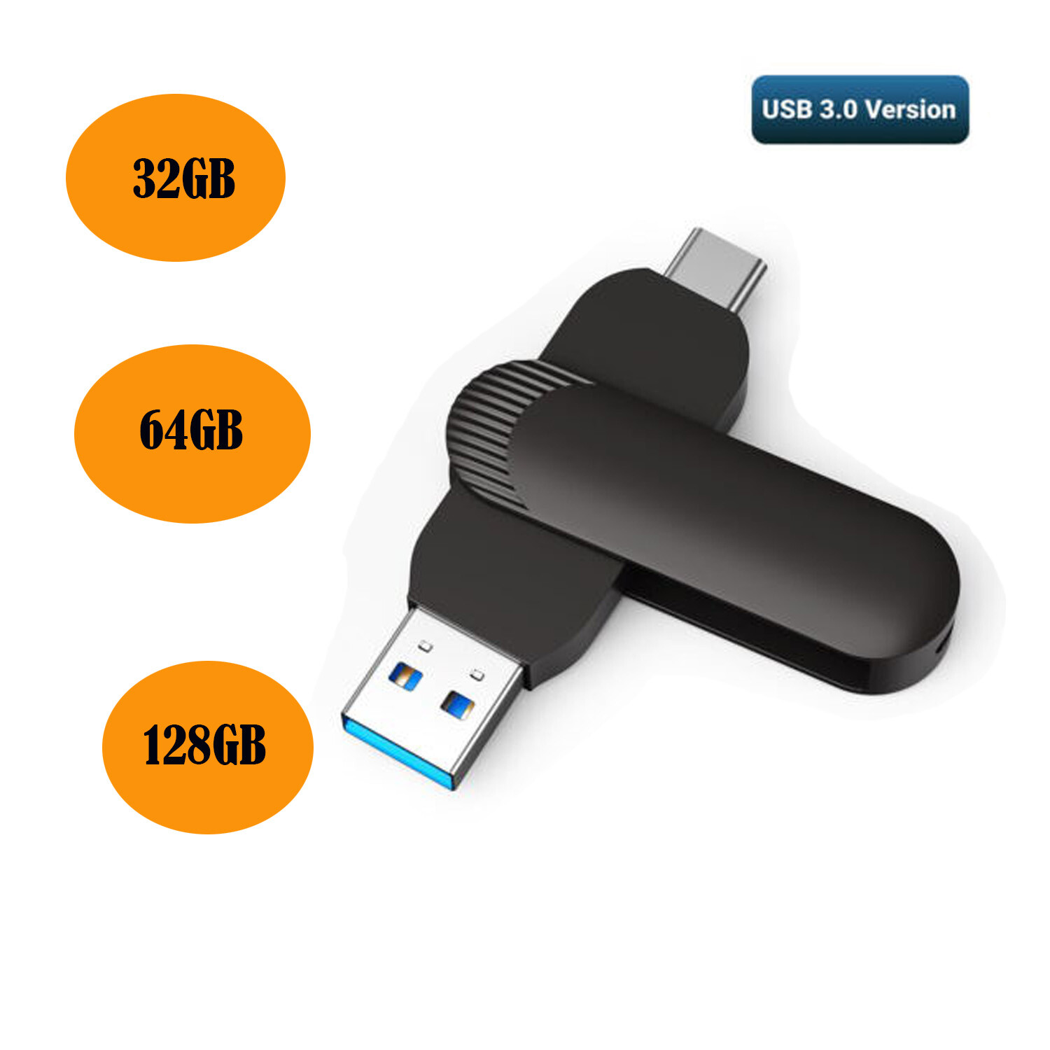 Type-C USB Flash Drive Lot 1/ 2/ 5/ 10 Pack Dual Drives USB 3.0 32GB 64GB 128GB