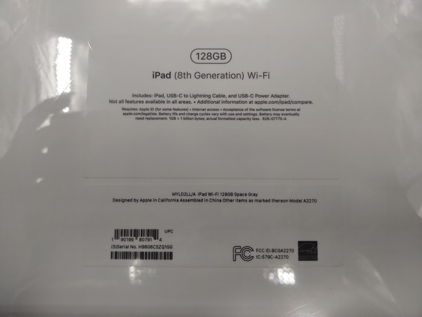 iPad 8th Gen A2270 128GB -Space Gray