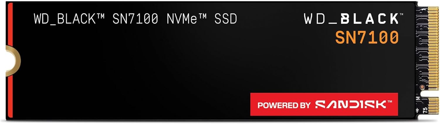 WD BLACK 1TB SN7100 NVMe Gen4 PCIe M.2 2280 Up to 7,250MB Internal Gaming SSD