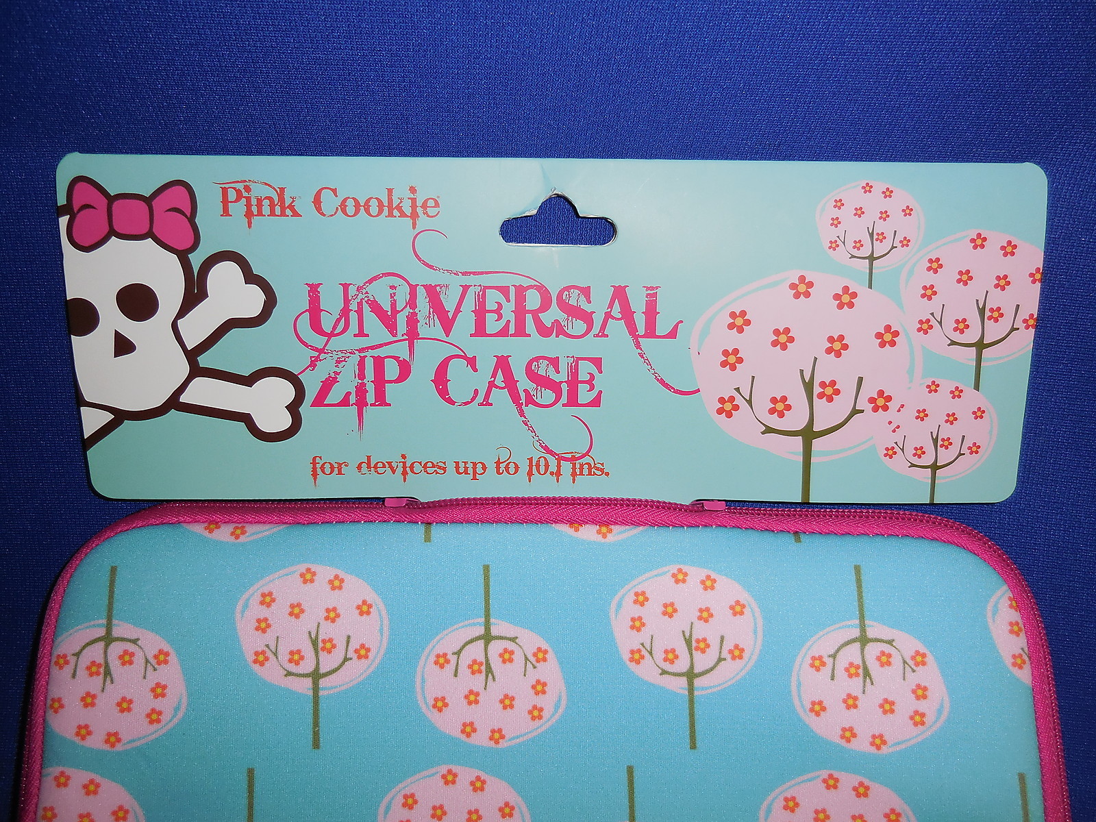 Pink Cookie Tablet Case devices up to 10.1 In. Universal Zip Case Padded TREES