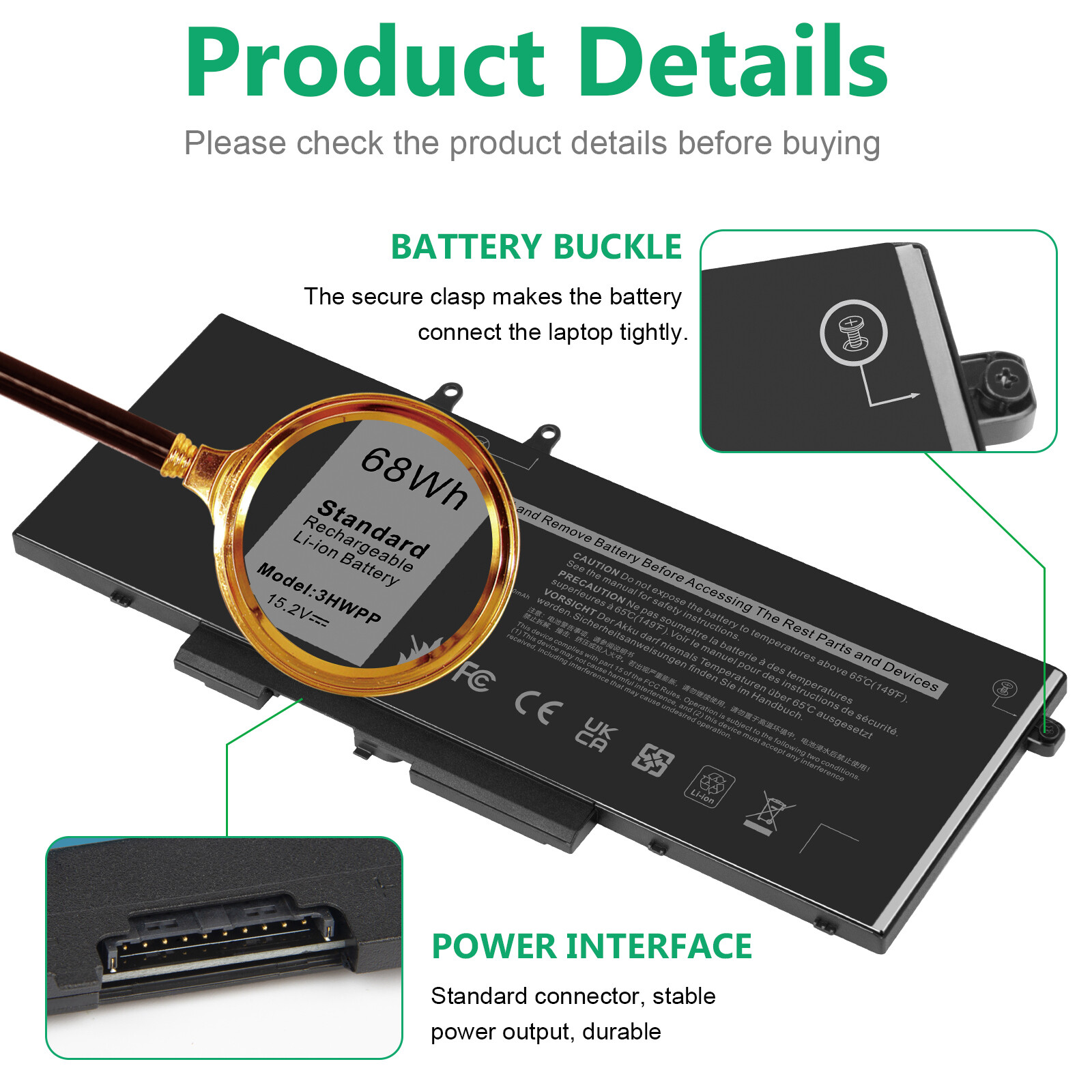 🔥LOT 4GVMP Battery For Dell Latitude 5400 5500 Precision 3540 M3540 68Wh 7.6V