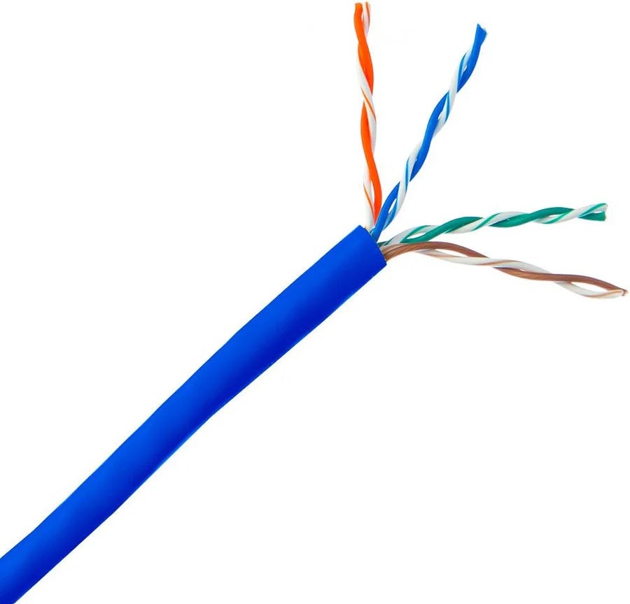 500′ Cat6 Ethernet Blue Bulk Network Cable 23AWG 600Mhz UL Bare Solid Copper