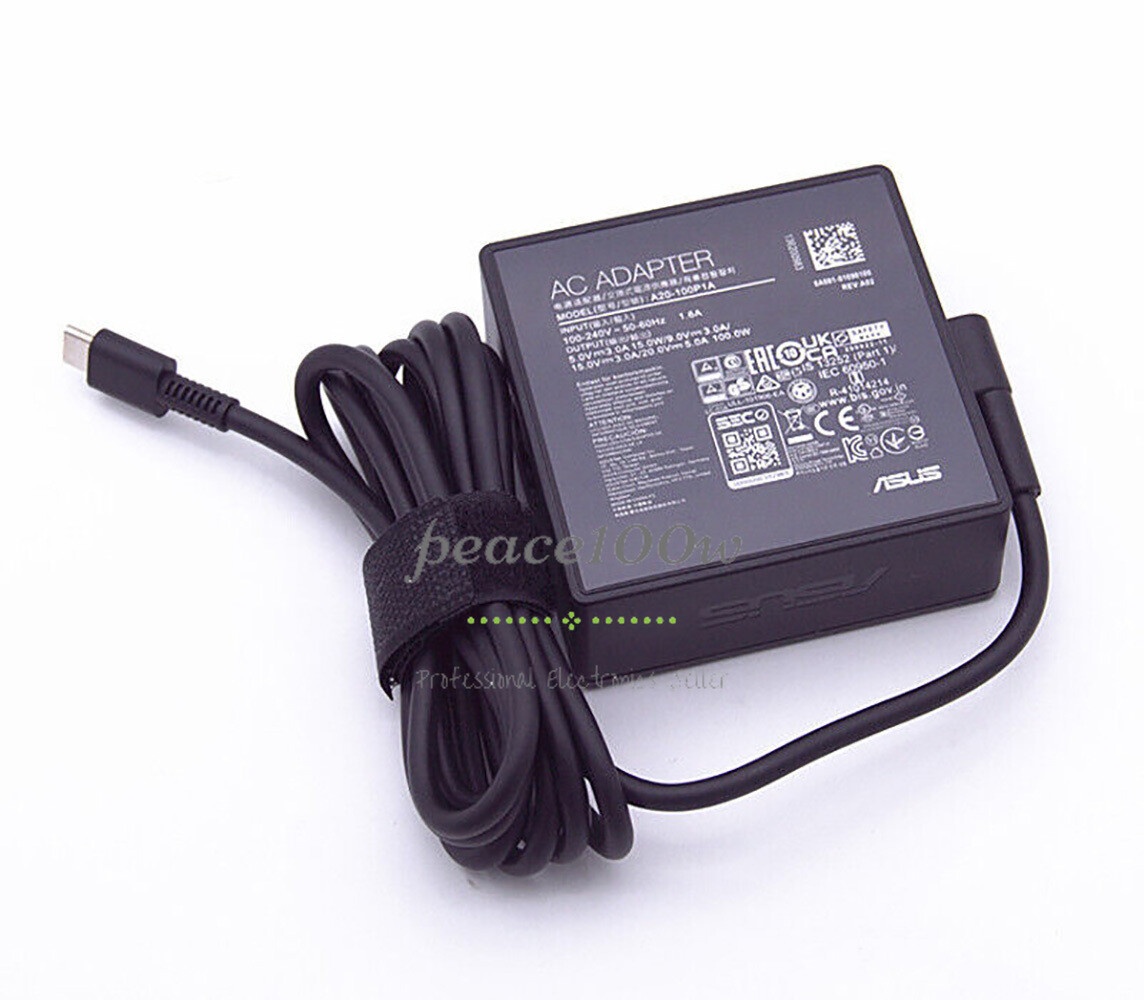 Genuine 100W USB-C Charger for ASUS ROG A20-100P1A ZenBook 14X 14 Type C Adpater