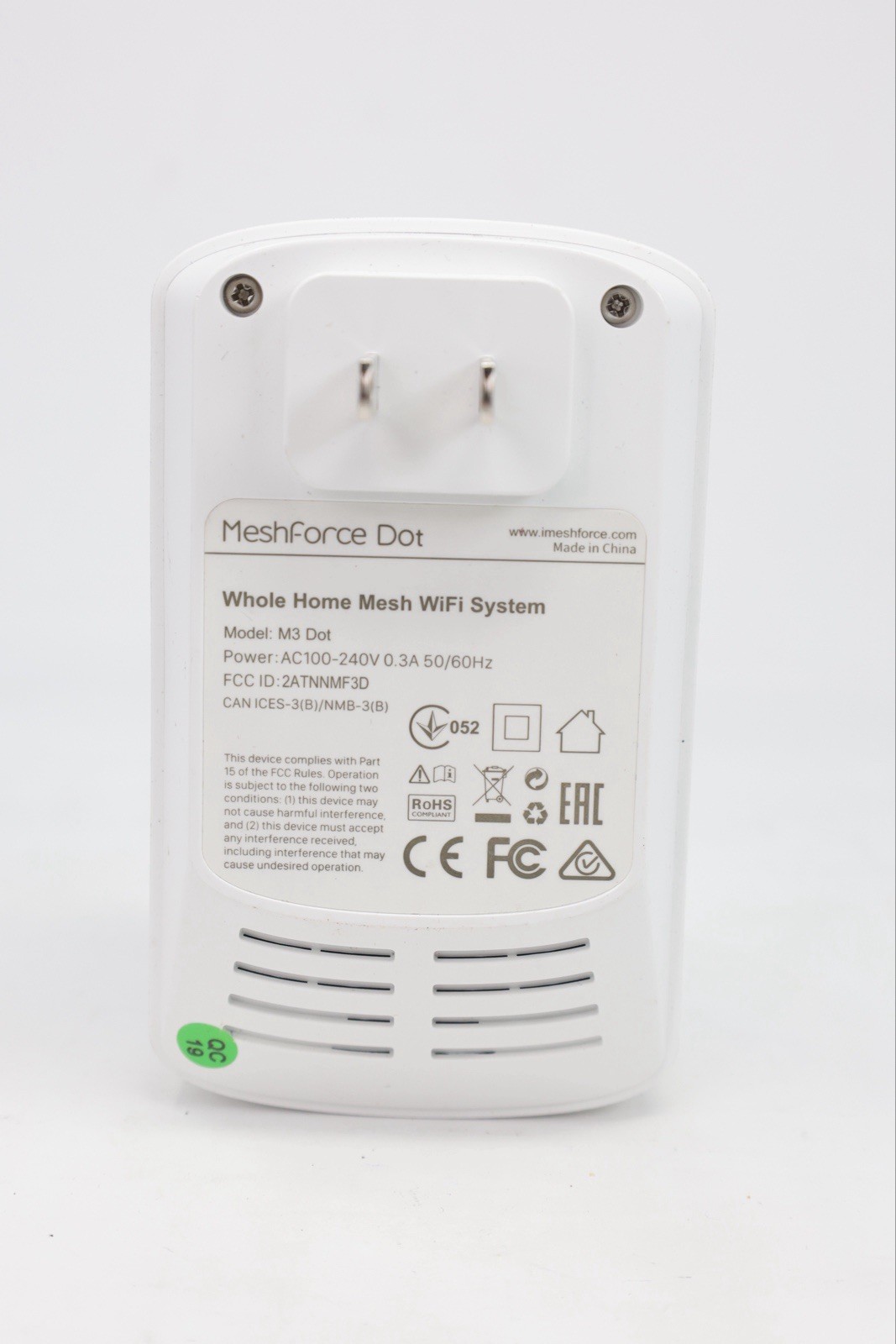 MeshForce M3 Dot Wall Plug WiFi Extender, Works with MeshForce M1 and M3