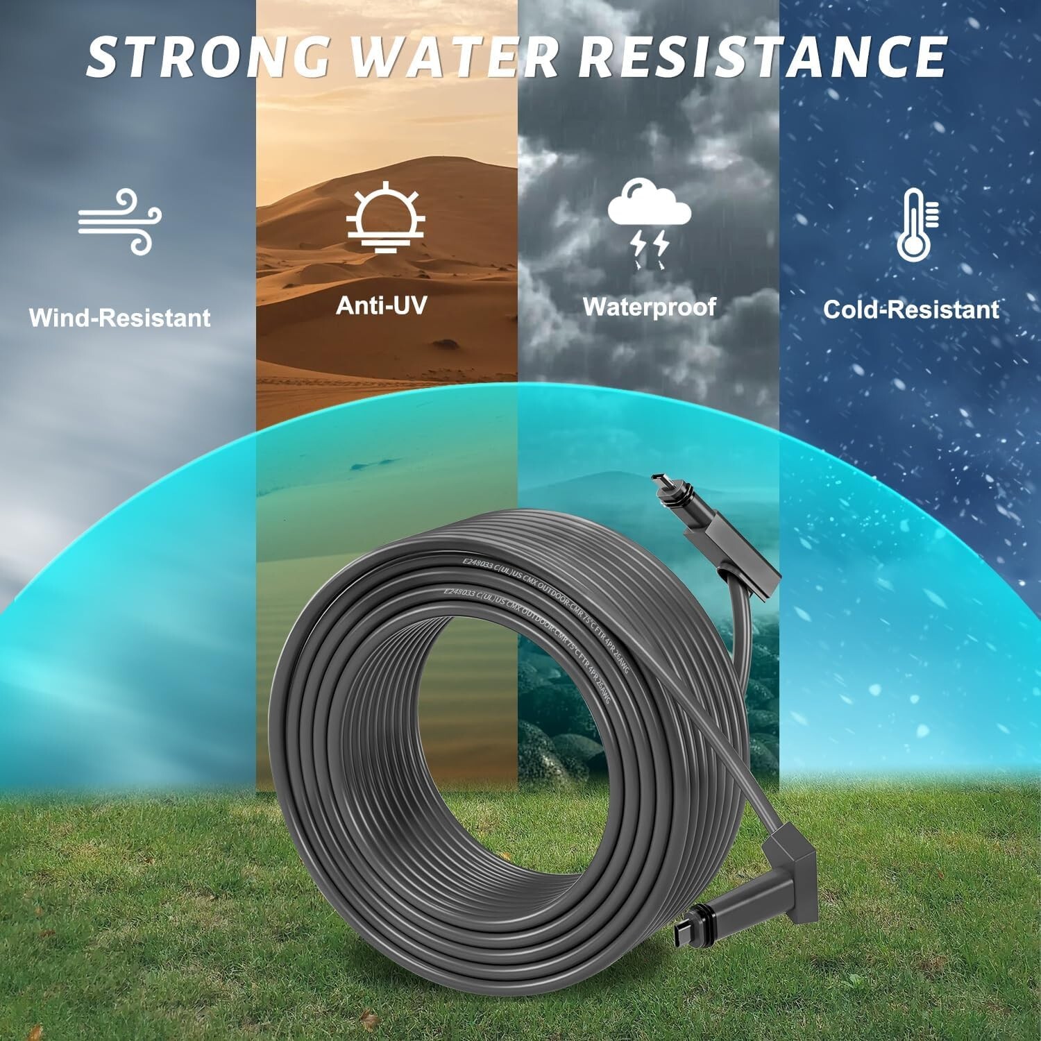 33FT/10M Replacement Cable For Starlink Gen 2, Rectangular Satellite V2 Cable