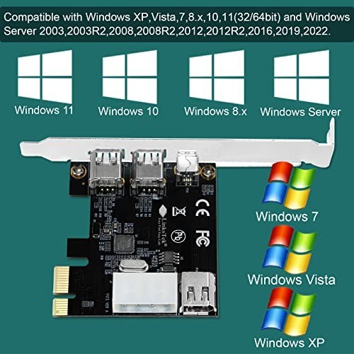4-Port FireWire 400 Expansion Card for Windows PC, 3x 6Pin & 1x 4Pin, Cables Inc