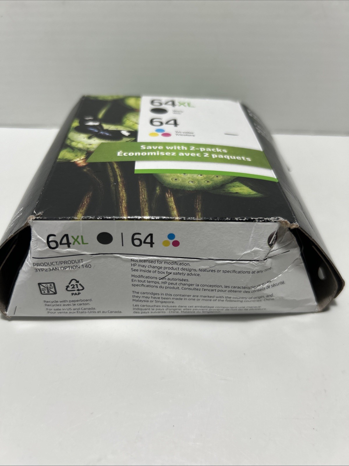 HP 64XL Black & 64 Tri-color Ink Cartridge 2-Pack 3YP23AN Exp 01/2027 – Sealed