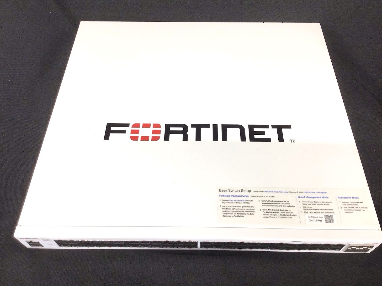 Fortinet FortiSwitch 448E-FPOE 48-port Ethernet Switch New Open Box Never Used