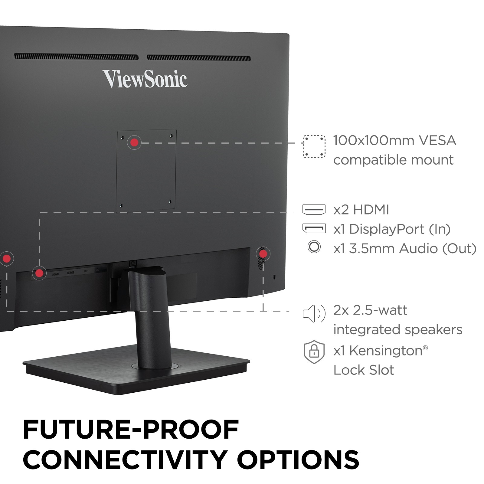 ViewSonic VS3225-2K 32 Inch QHD 1440p IPS Home and Office Monitor w/ HDMI, DP