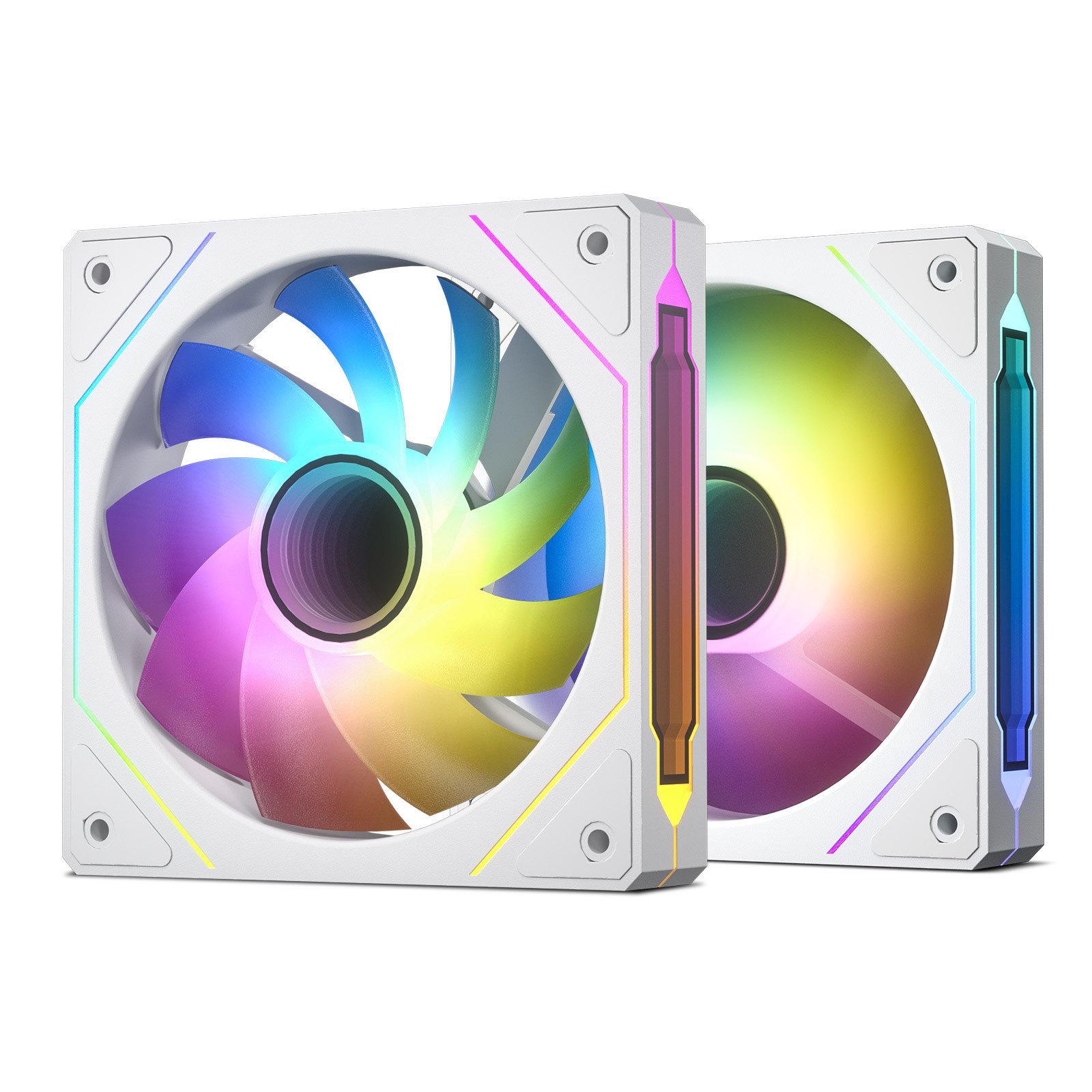 OPEN BOX R120-2-Pack 120mm Reverse Installed Infinite Mirror Design PC Fan