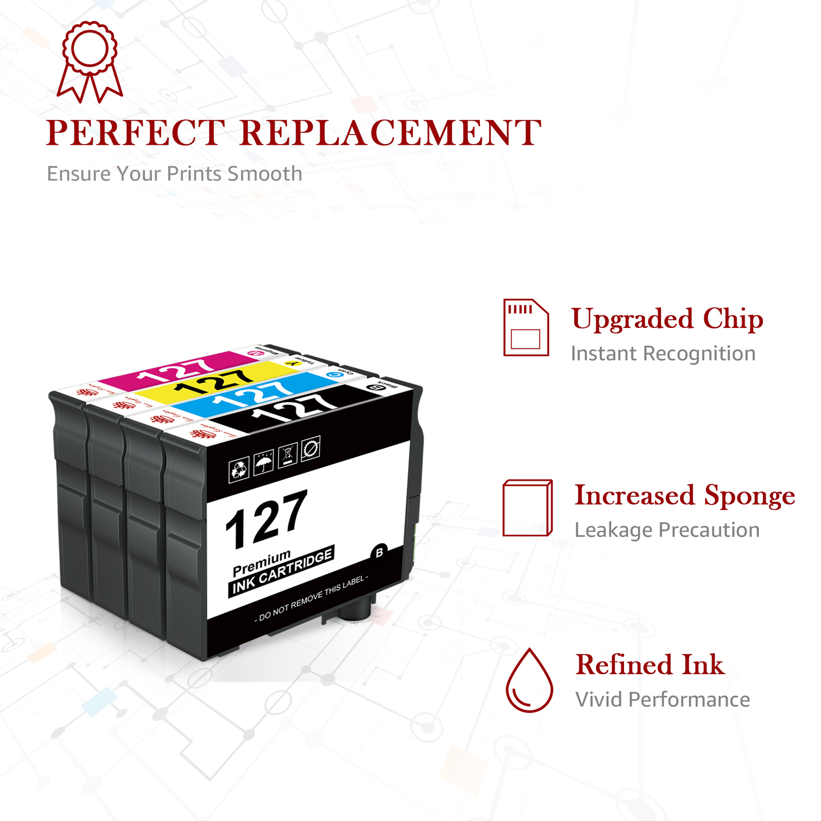 Compatible Ink Cartridge for Epson 127 WorkForce 545 60 630 633 635 645 840 845