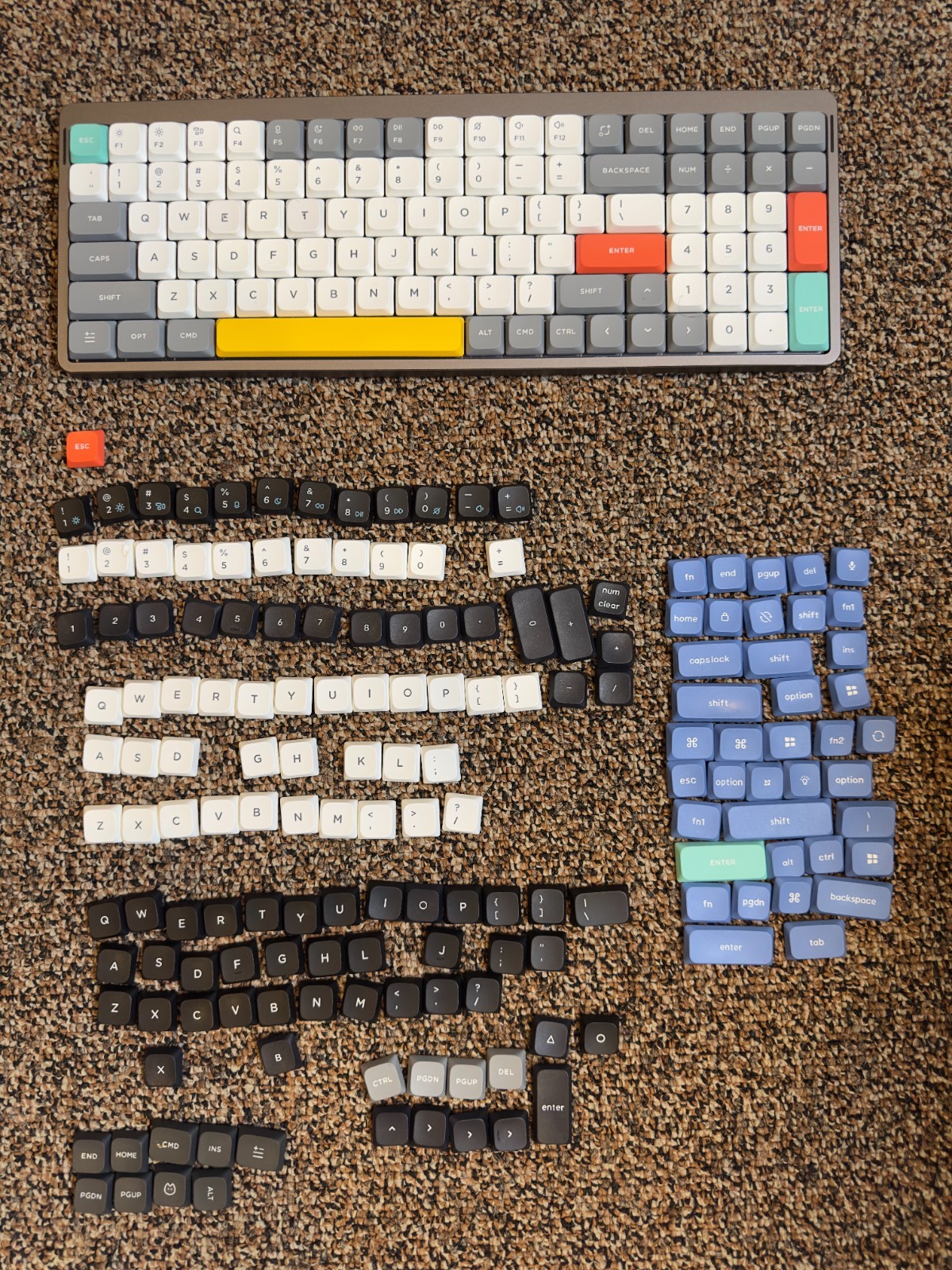 NuPhy Air96 V2 Wireless Keyboard Blue switches Low Profile QMK/VIA extra Keycaps