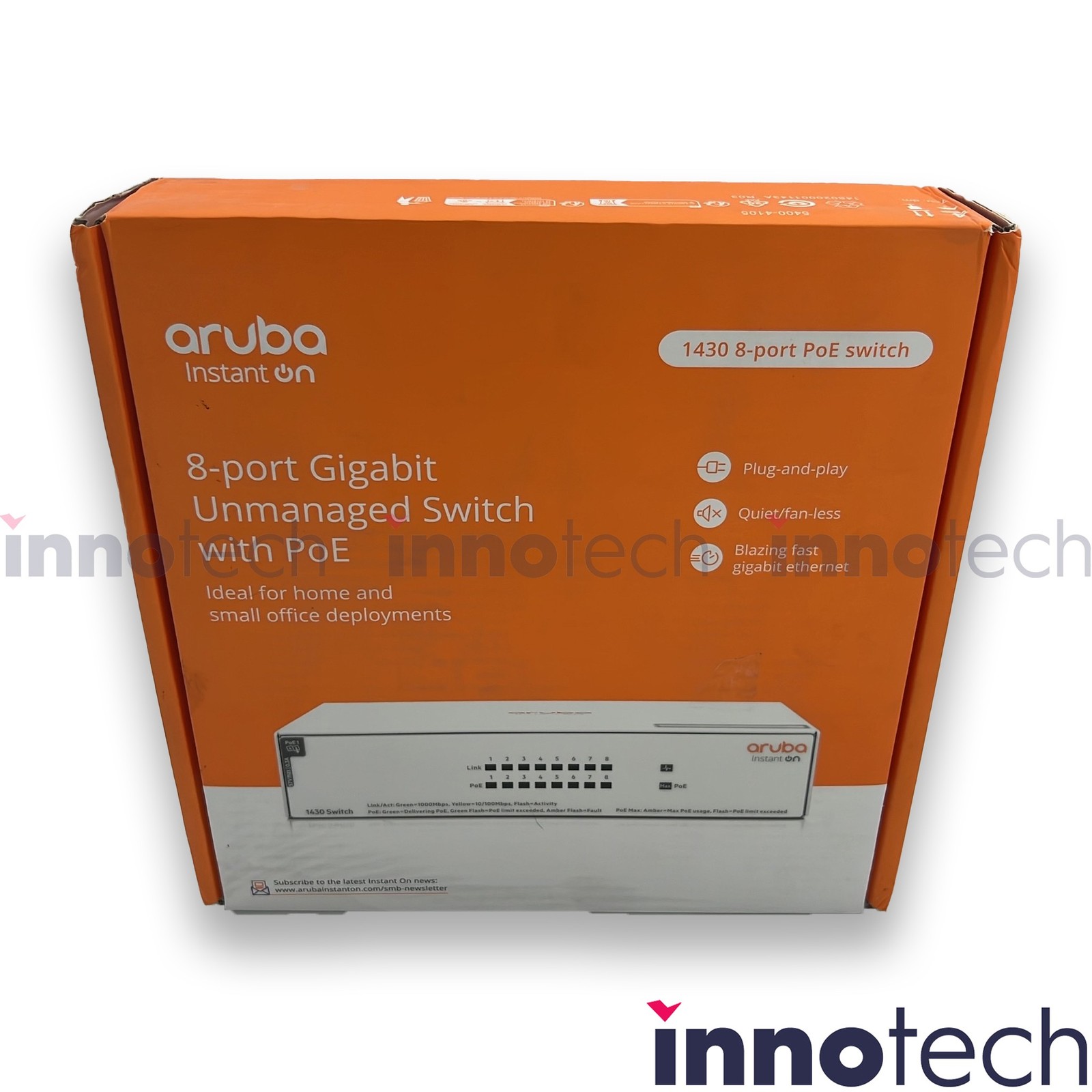 HPE R8R46A Instant On 1430 8G Class4 PoE 64W Switch 8 Ports New Sealed