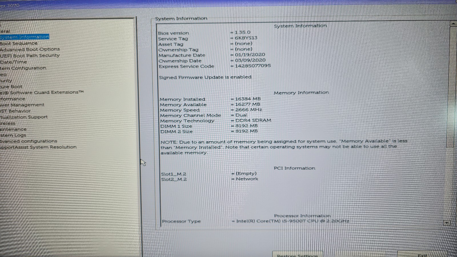Dell Optiplex 3070 (256GB SSD, i5-9500T, 2.2GHz, 16GB, Intel UHD Graphics 630)
