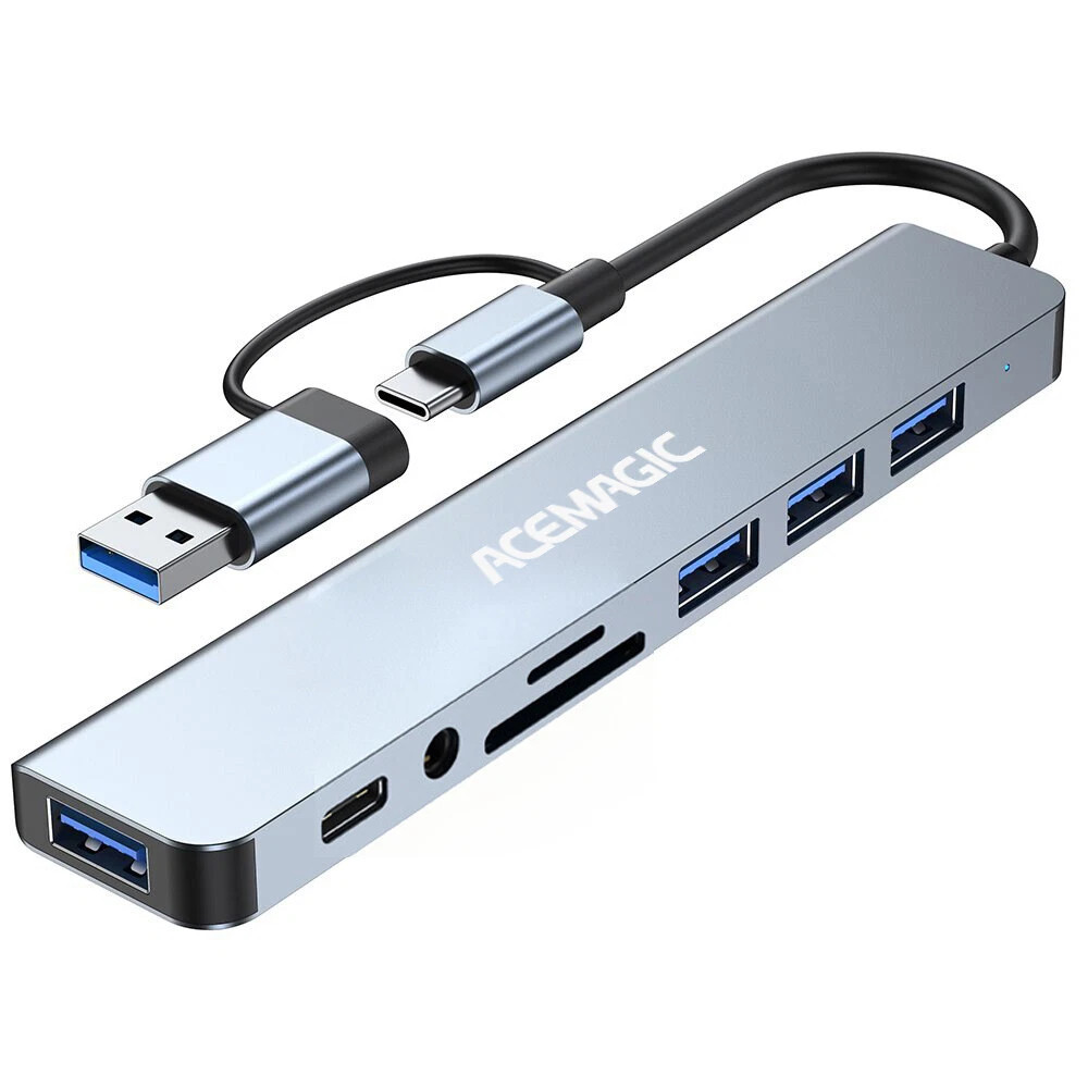 USB Hub 3.0 8-in-1 USB C Hub Multiport Adapter Type C Docking Station Adaptor