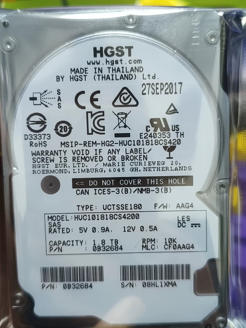 HGST HUC101818CS4200 HDD 1.8TB SAS 12Gb/s 2.5″ 0B32690 512 b/s