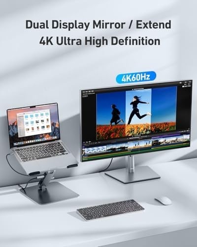 BENFEI Laptop Stand with USB C 7in1 Docking Station,HDMI 4K@60Hz,1*SD 1*Micro…