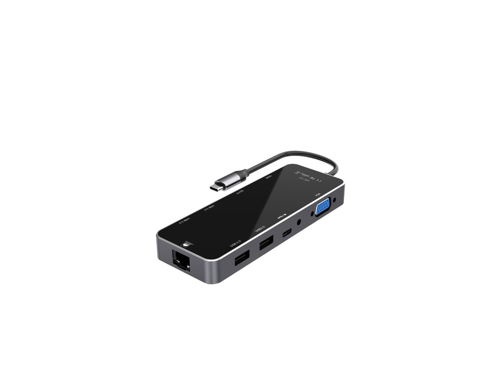 10 in 1 USB C HUB Type-C Multi USB Port HDMI VGA Adapter, SD/TF ,RJ45, 3.5mm AUX
