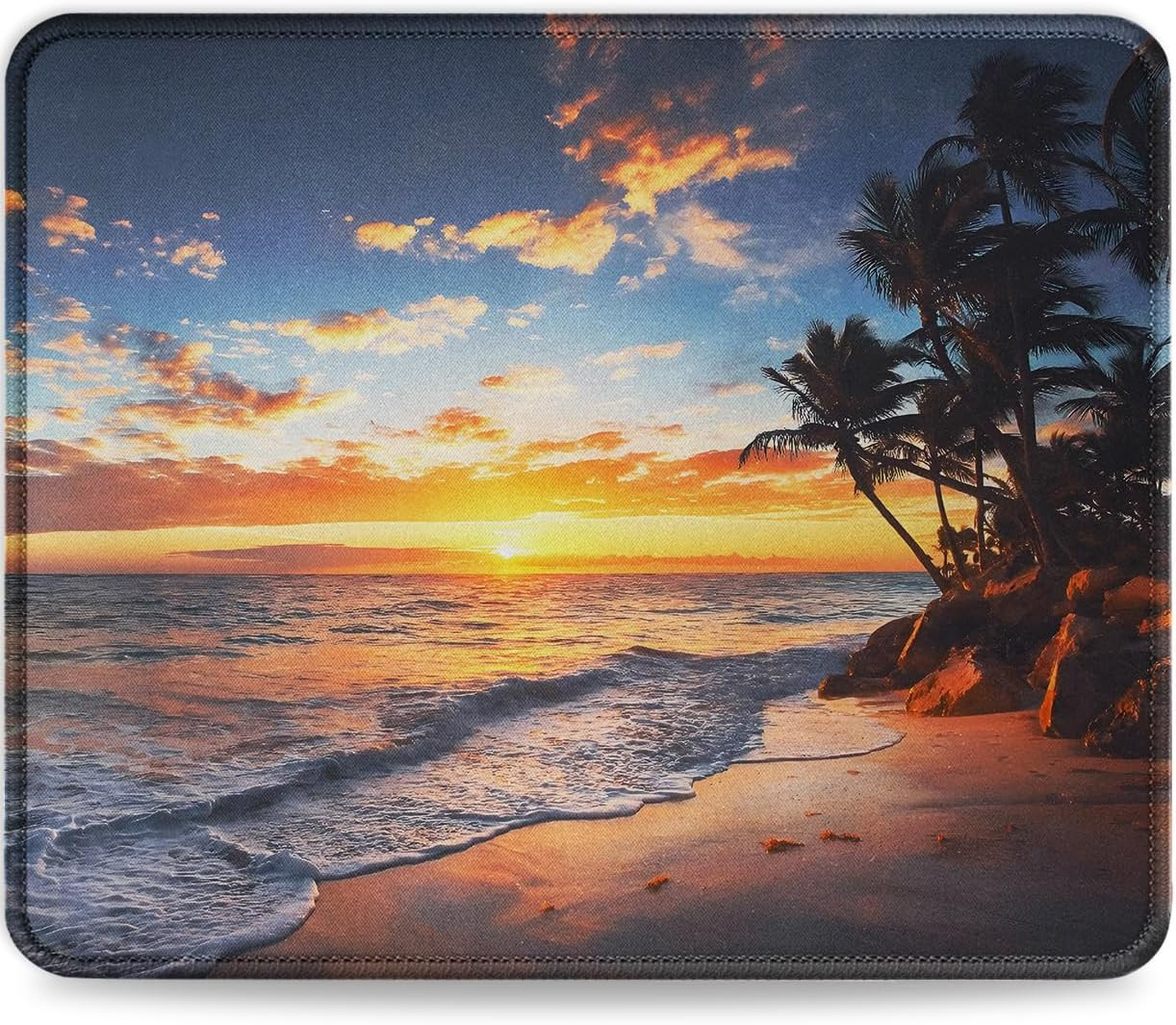 Alfombrilla Raton 26x21cm Base Antideslizante Lavable con Borde Cosido Atardecer