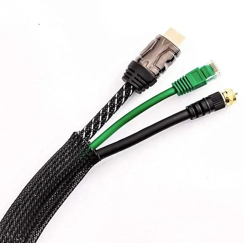 3m PET Braided Cable Sleeve: Expandable Wire Mesh Sleeve for Cable Management
