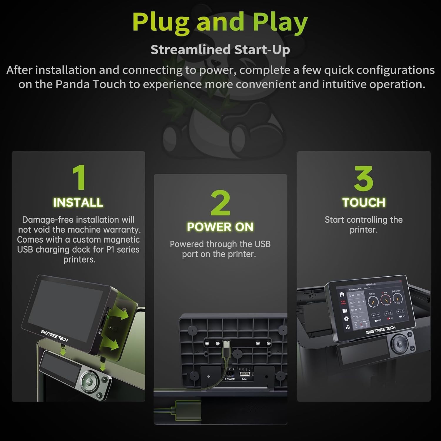 Wireless 3D Printer Control with Panda Touch – Compatible with Bambu-Lab Models#