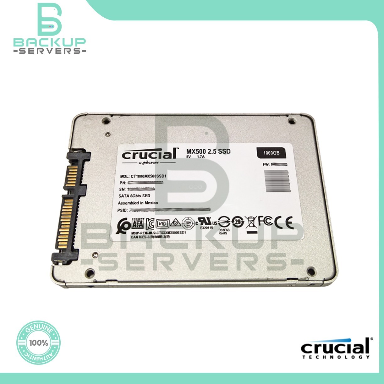 CT1000MX500SSD1 Crucial MX500 1TB 6Gbps TLC SATA 2.5 Internal Solid State Drive