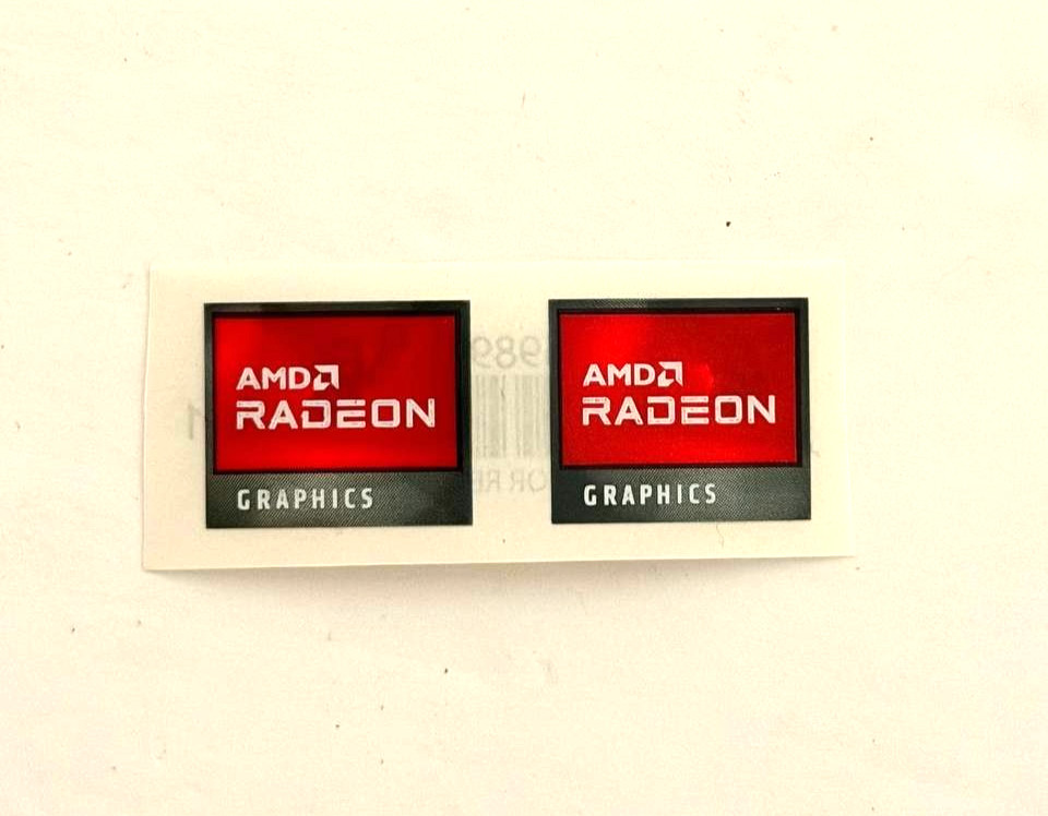2pcs AMD Radeon Graphics Desktop / Laptop Custom Sticker Label 19mm x 16mm #1