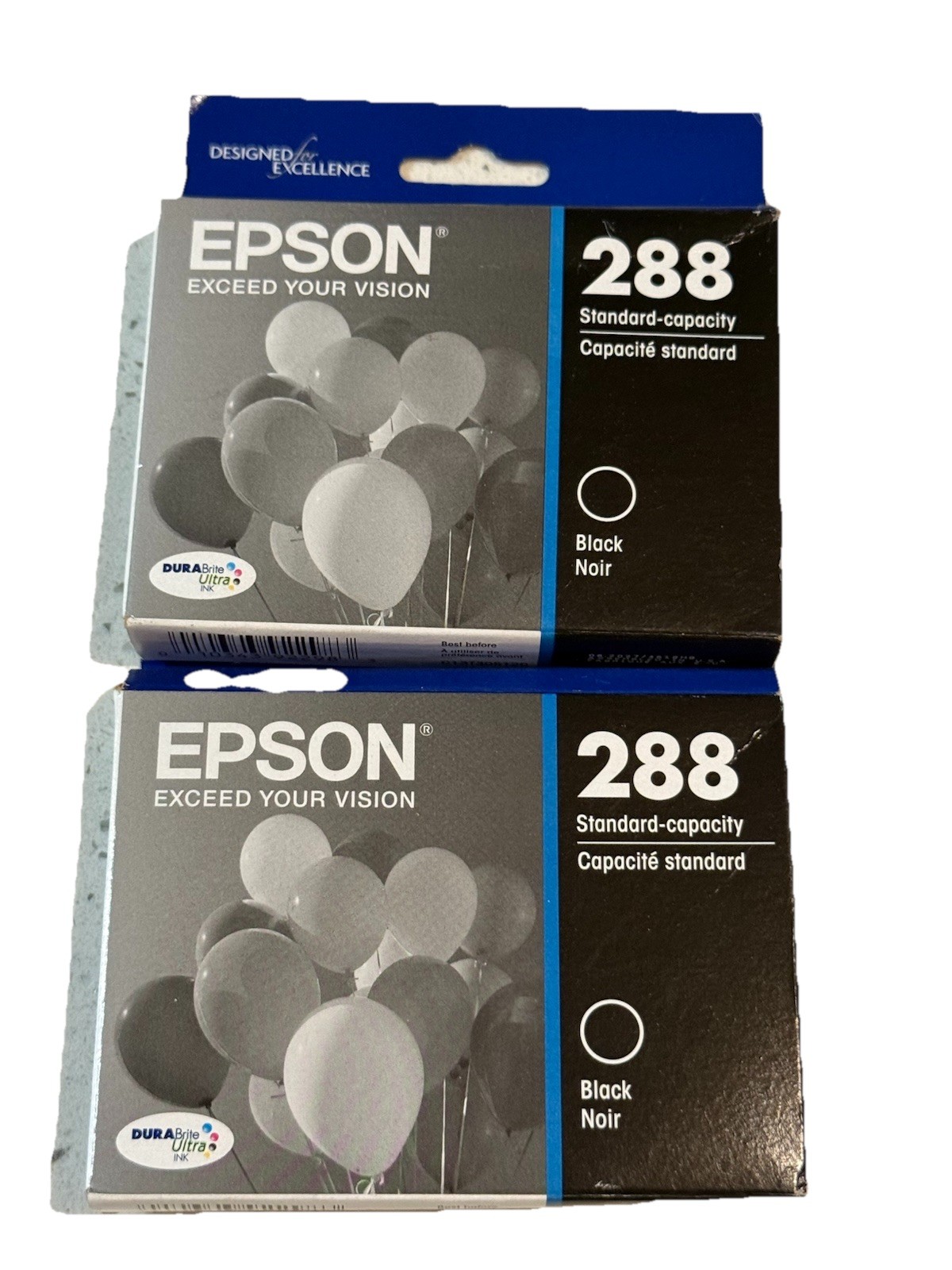 Epson 288 Black Ink Cartridges 2-Pack New Sealed Standard Capacity