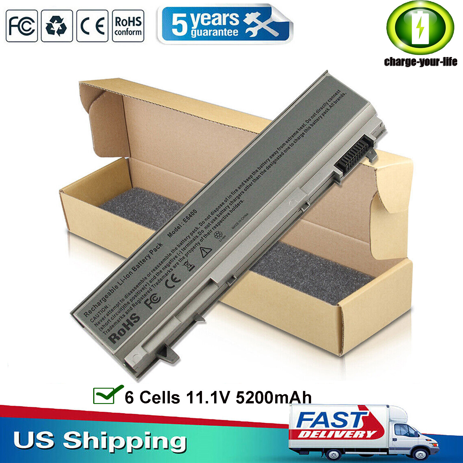 E6400 Battery for Dell Latitude E6410 E6500 E6510 Precision M2400 M4400 Laptop