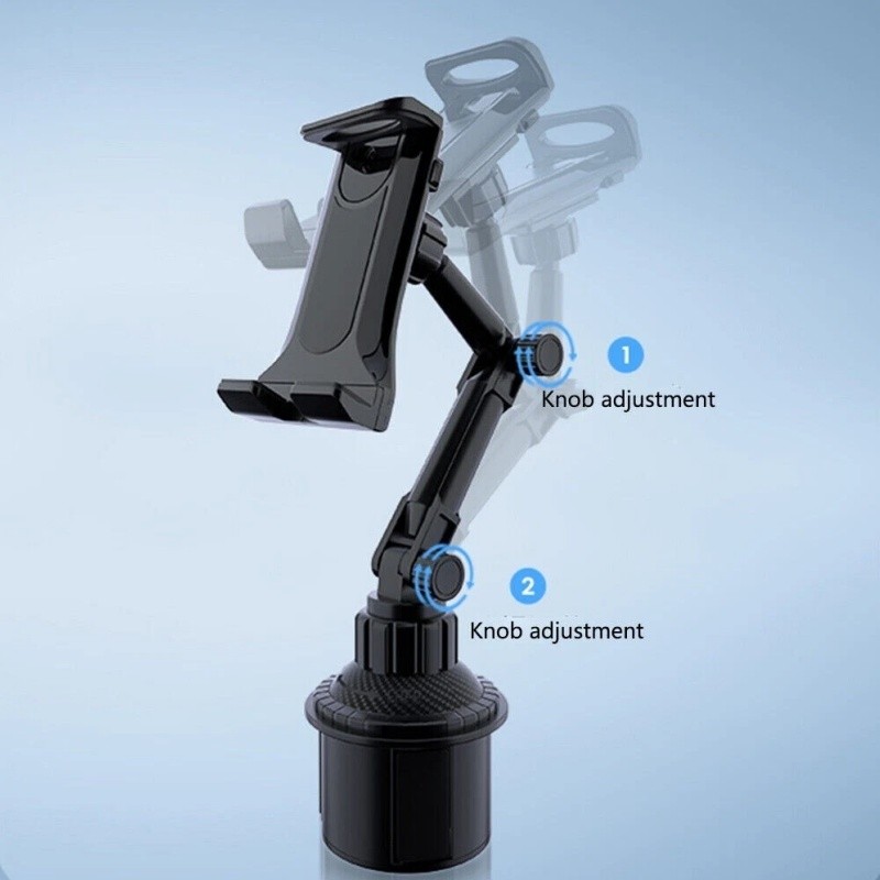 360 Degree Car Mount Adjustable Cup Holder Stand Cradle For iPhone iPad Tablet