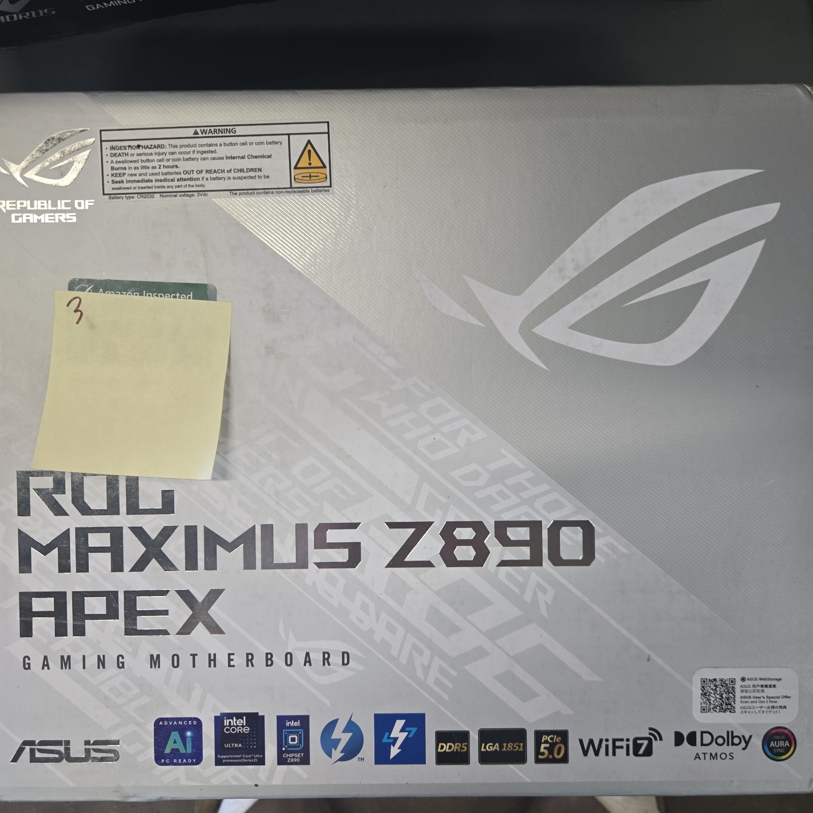 ASUS ROG MAXIMUS Z890 APEX Intel® Z890 LGA 1851 ATX motherboard, Advanced AI