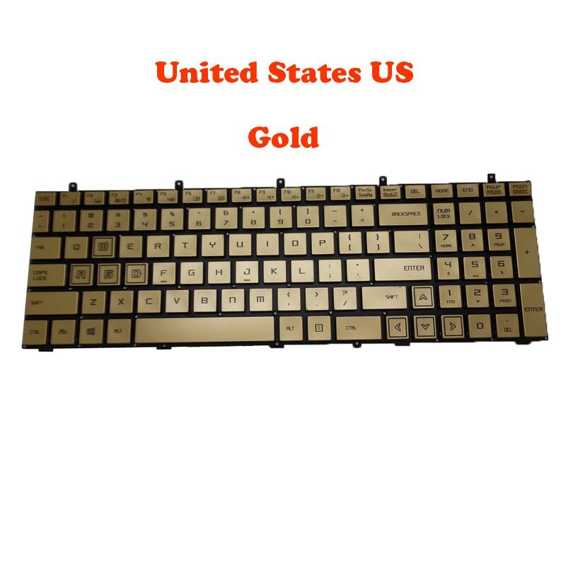 Gold Laptop No Backlit Keyboard For Tongfang GE5SN74 United States US No Frame
