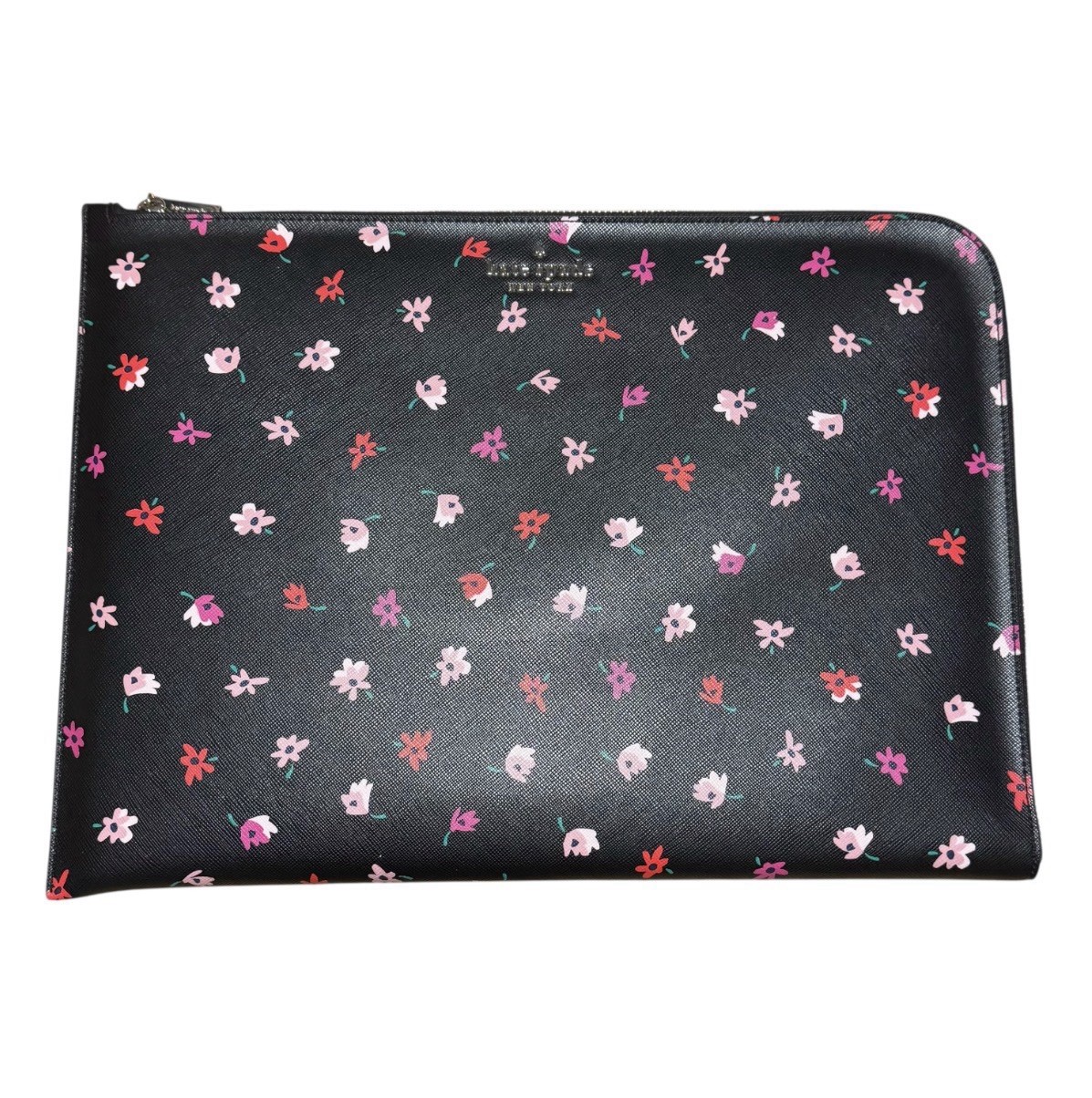 Kate Spade Staci Ditsy Buds Universal Black Floral Laptop Case Zipper Closure