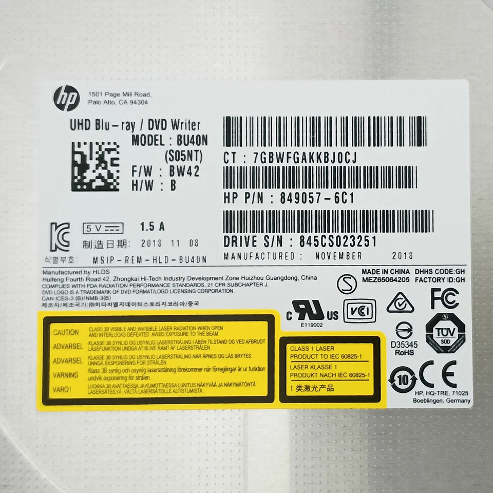 Compatible BU40N Internal 9.5mm SATA Blu-ray DVD M Disc Writer Drive 4K Playback