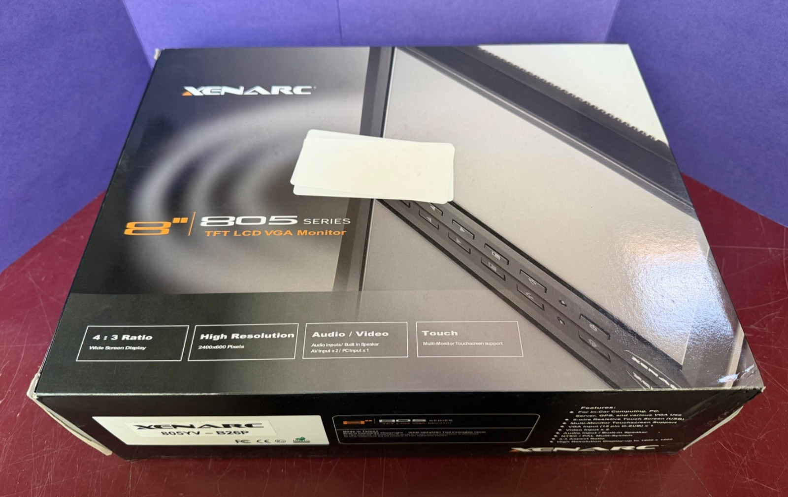 New Open Box Xenarc 805YV 8″ Portable LED LCD Display Monitor, VGA, 4:3 Aspect