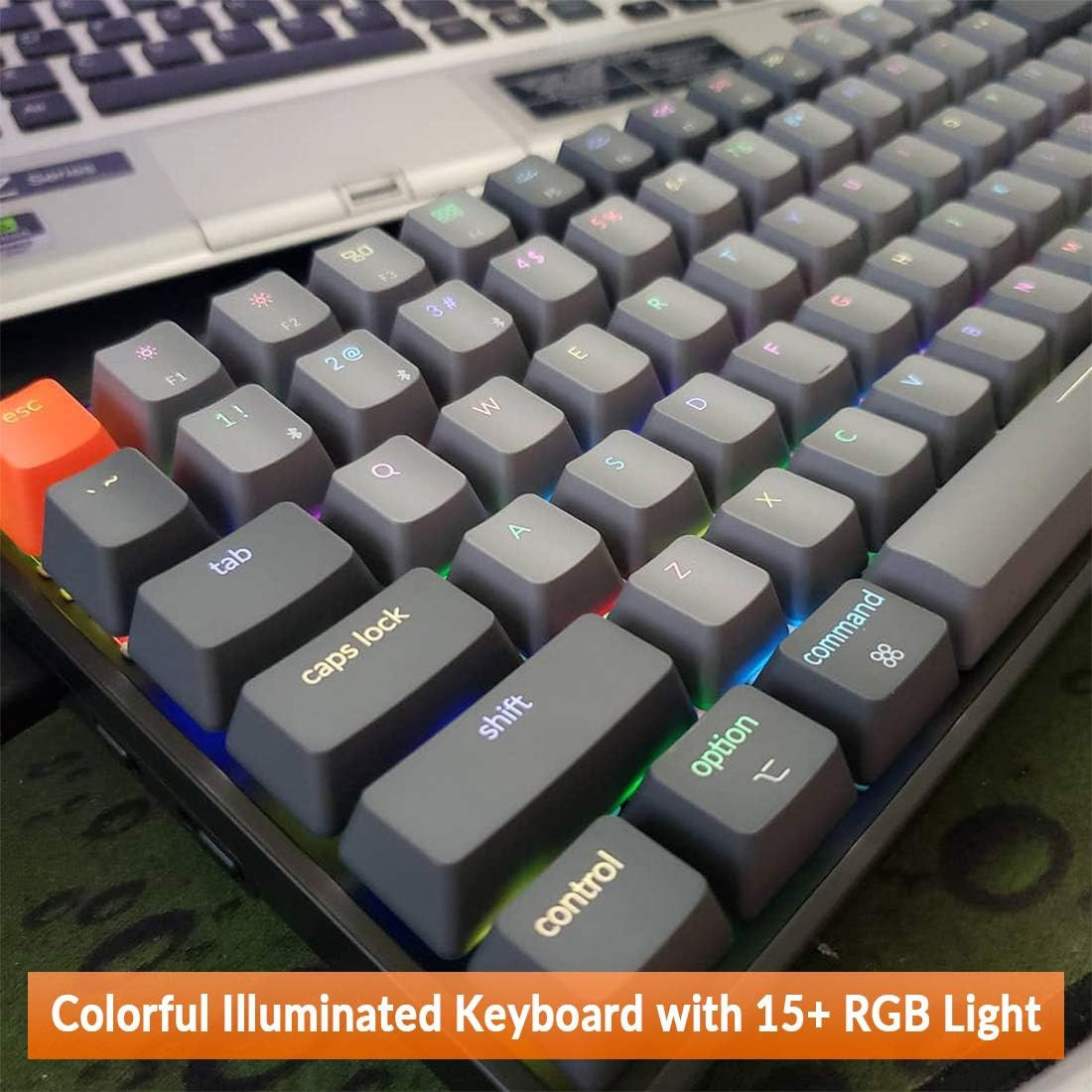 K2 75% Layout RGB Bluetooth Wireless Mechanical Keyboard with Super Brown Switc
