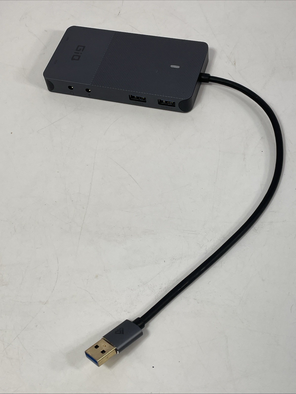 USB Docking Station GIQ USB C hub USB 3.0 to Dual HDMI VGA (3) Pre Owned