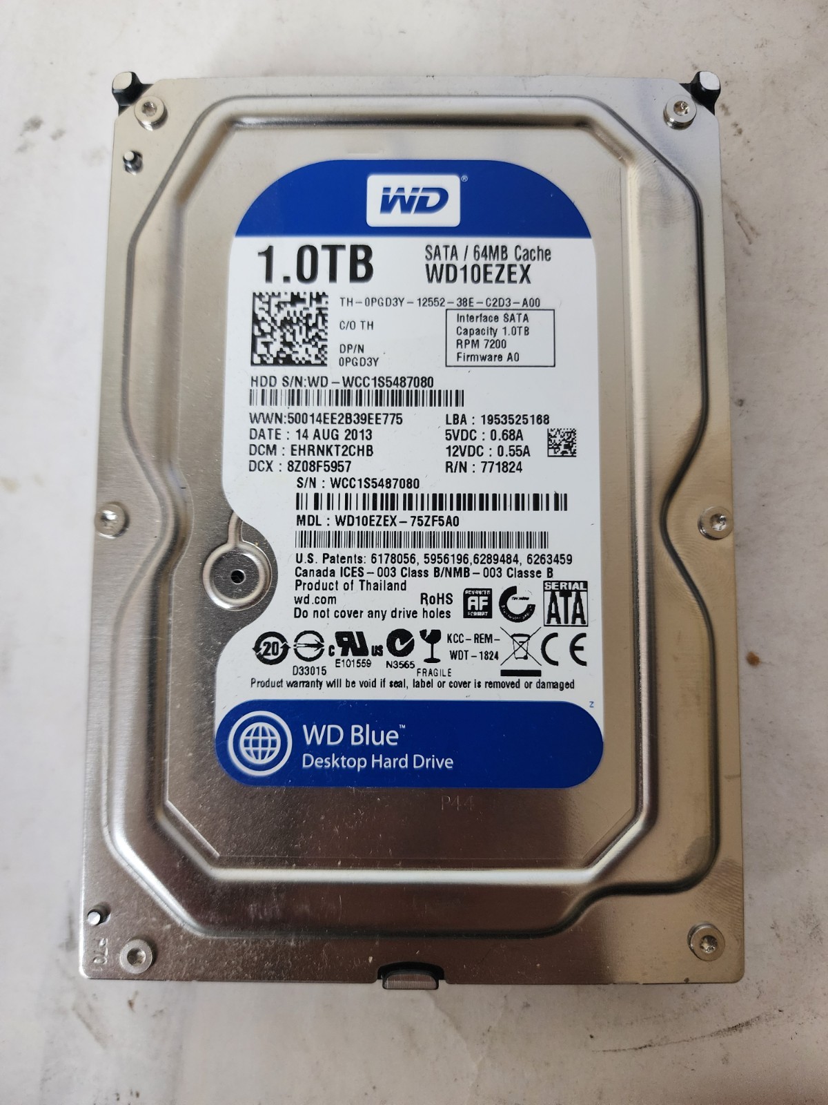 Western Digital WD Blue WD10EZEX 1 TB 3.5″ SATA III Desktop Hard Drive