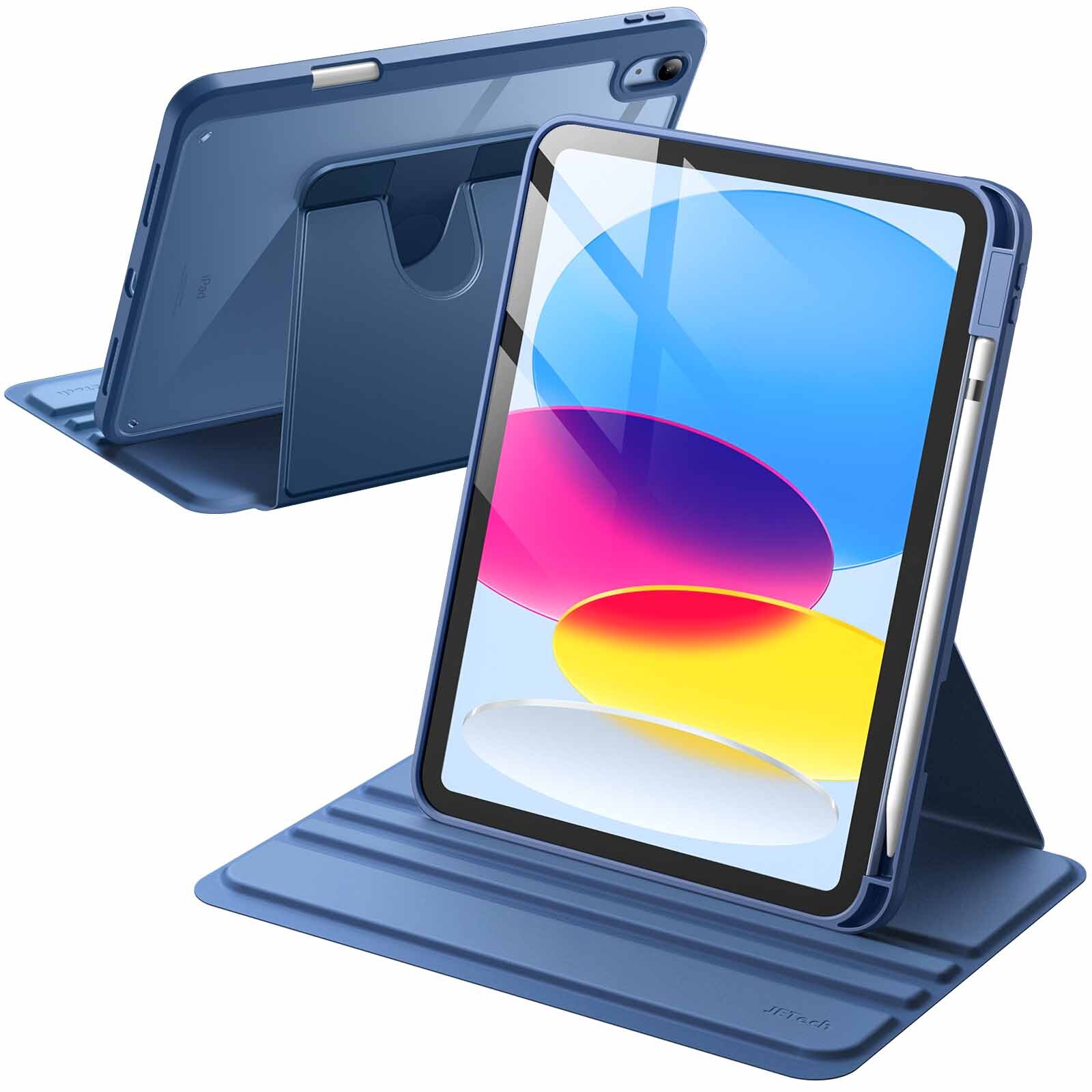 JETech Rotating Case for iPad 10 (10.9-Inch, 2022 Model) with Pencil Holder