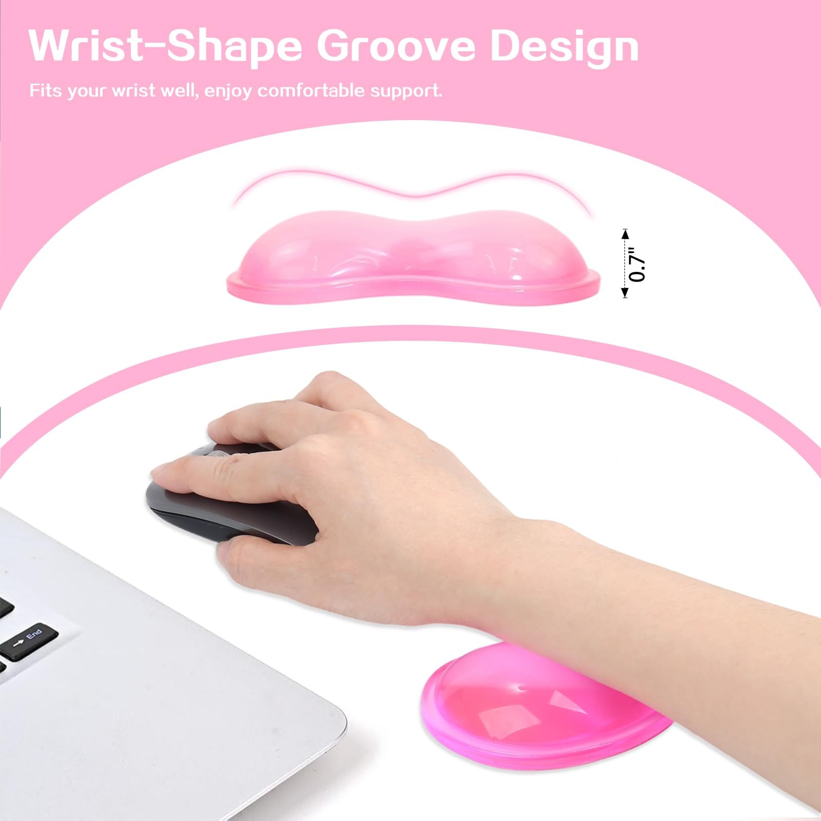 Gel Keyboard & Mouse Wrist Rest Set 15.75×2.17×0.83in & 4.3×2.7in – Ergonomic