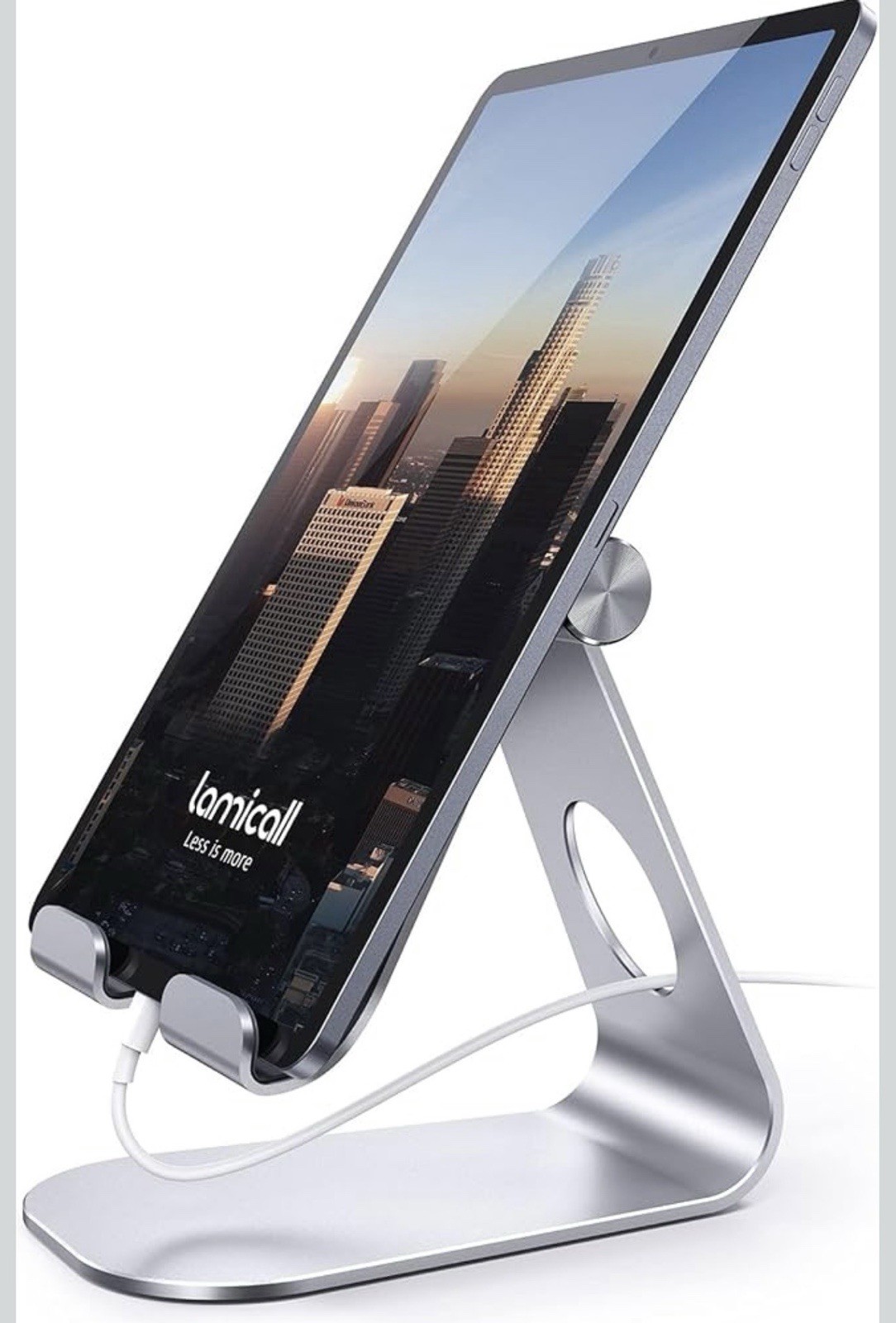 Lamicall Adjustable Anti-Slip Aluminum Desktop Tablet Stand, Silver 4-13 in
