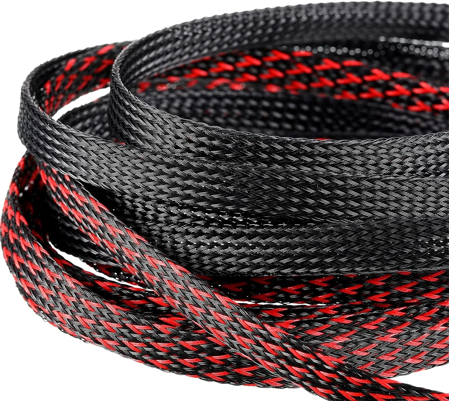 96Ft Wire Loom Braided Cable Sleeve Covers Cord Management with 127 Pieces Tube
