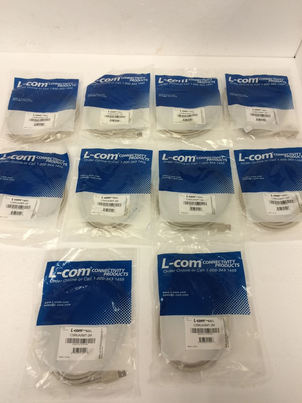 Lot of 10 NEW L-COM Csmuaxmt-2m 6 Ft USB Type A Male/Female Mounting Extension